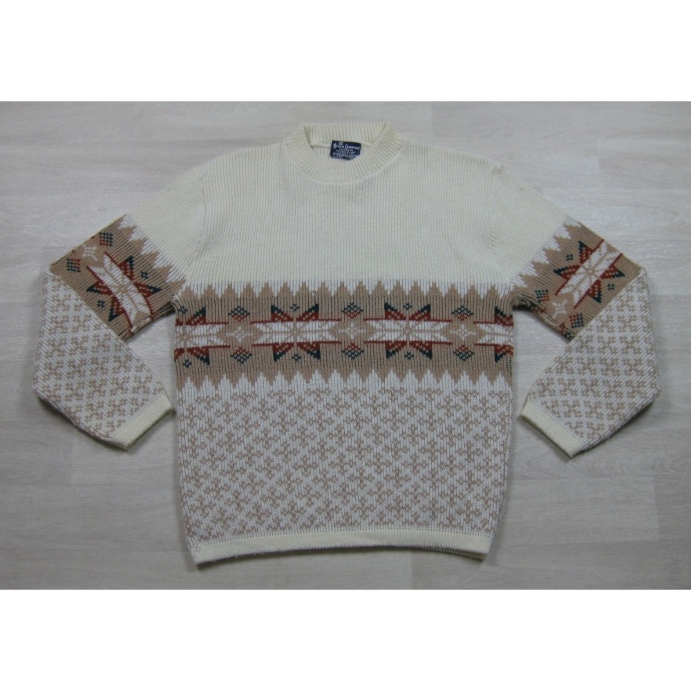 Vintage 70s Bruce Cameron Fair Isle Sweater Men's (XL) Geometric Apres Ski
